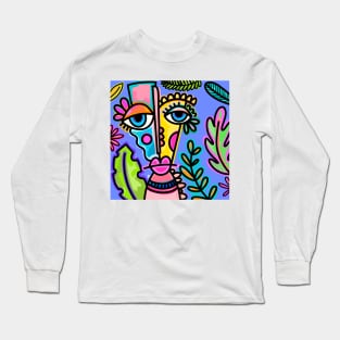 Neon paint face Long Sleeve T-Shirt